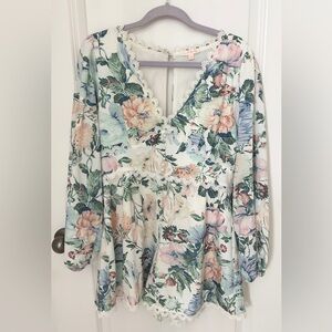 Floral Romper Women Size L